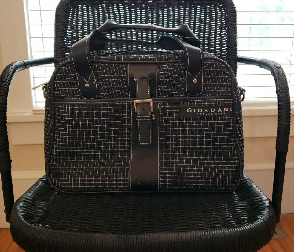 Black Check Pattern Carryall Travel Bag